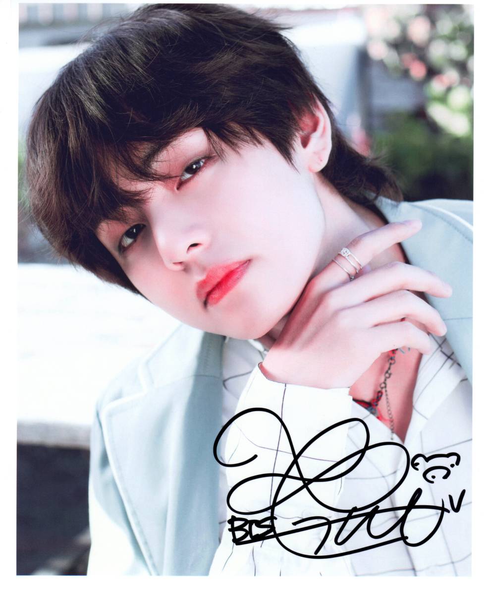 V （BTS 防弾少年団） 直筆サイン入り写真 証明書付き 韓国 K-POP
