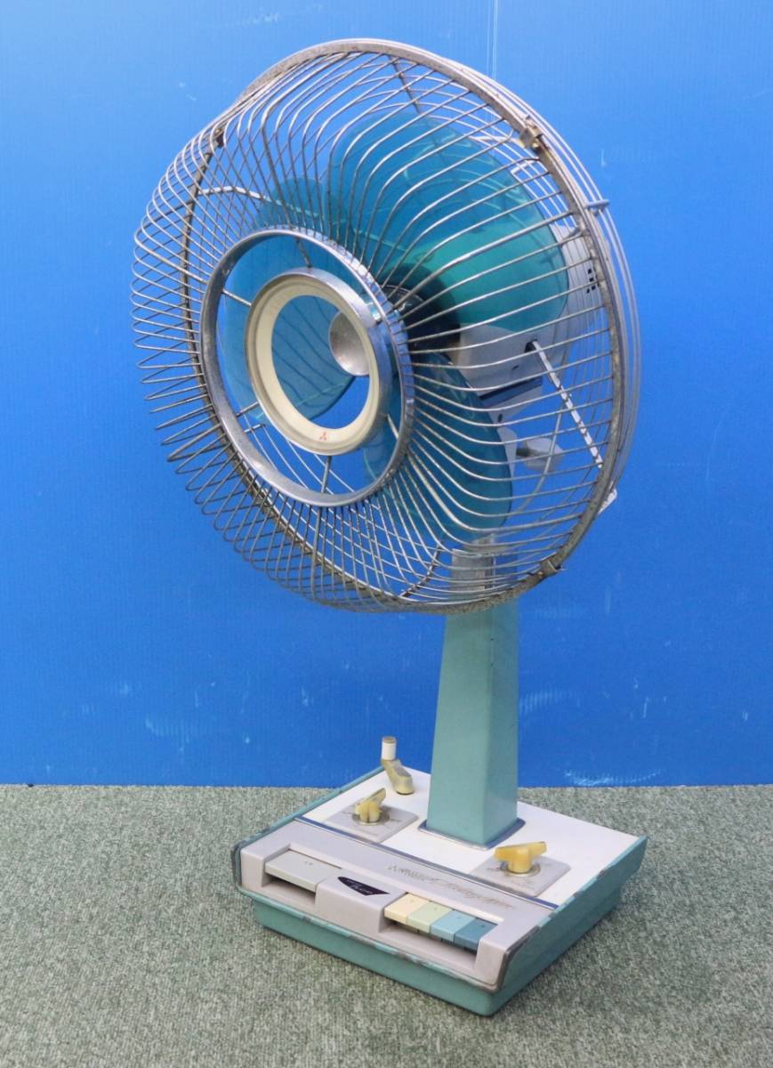 青い3枚羽根スタンド扇風機 ヴィンテージ SANYO スタンドファン 青 3枚
