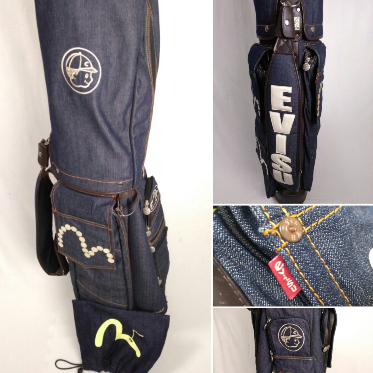 EVISU GOLF デニムキャディバッグ 8分割モデル スタンド機能付き EVISU