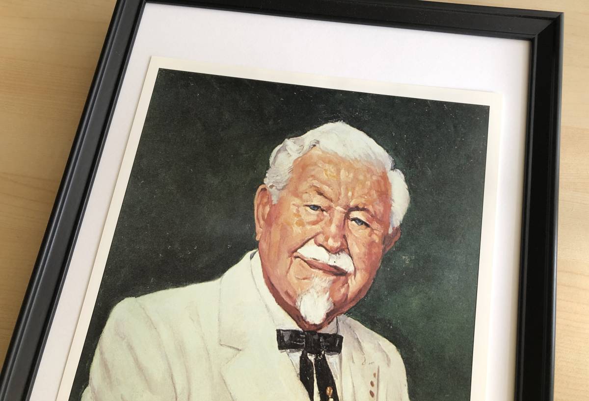 kj ☆額装品☆ カーネルサンダース ノーマンロックウェル ポスター風