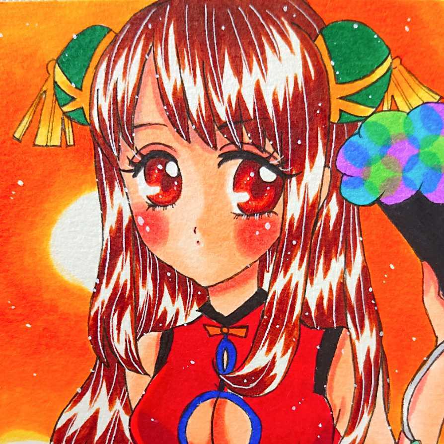 新品】自作 手描き イラスト☆オリジナル☆創作☆ハガキサイズ