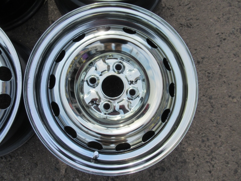 中古ホイール☆マツダ デミオ純正 スチールホイール 鉄チン メッキ塗装