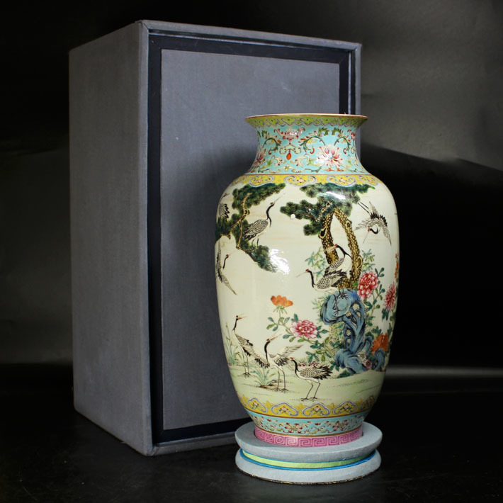 中国古美術/爐鈞窯窯変梅瓶(底款:大清乾隆年製)