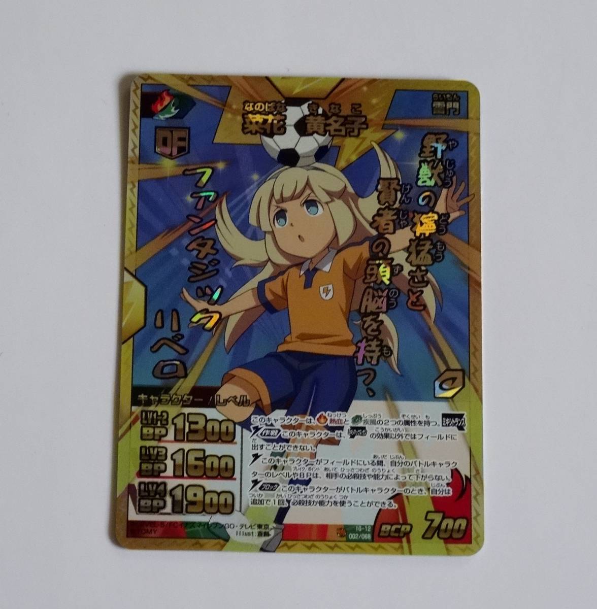 菜花黄名子 イナズマイレブンGO TCG 時空最強イレブン 菜花黄名子