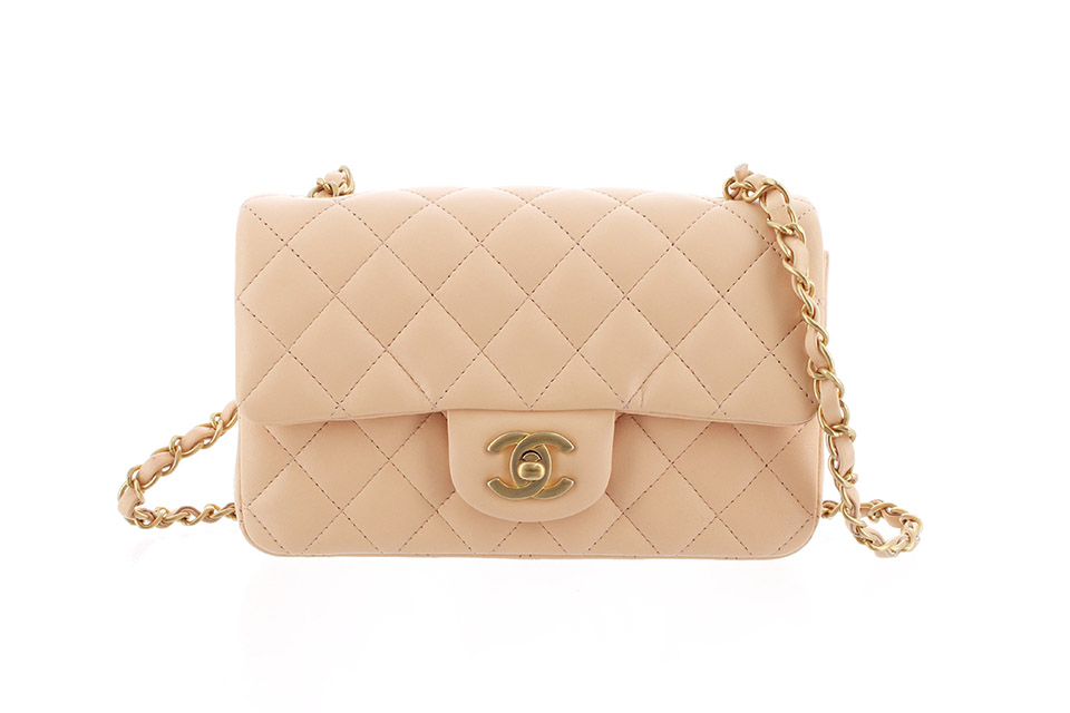 ミニマトラッセ20 ラムスキン ライトベージュ系 ゴールド金具