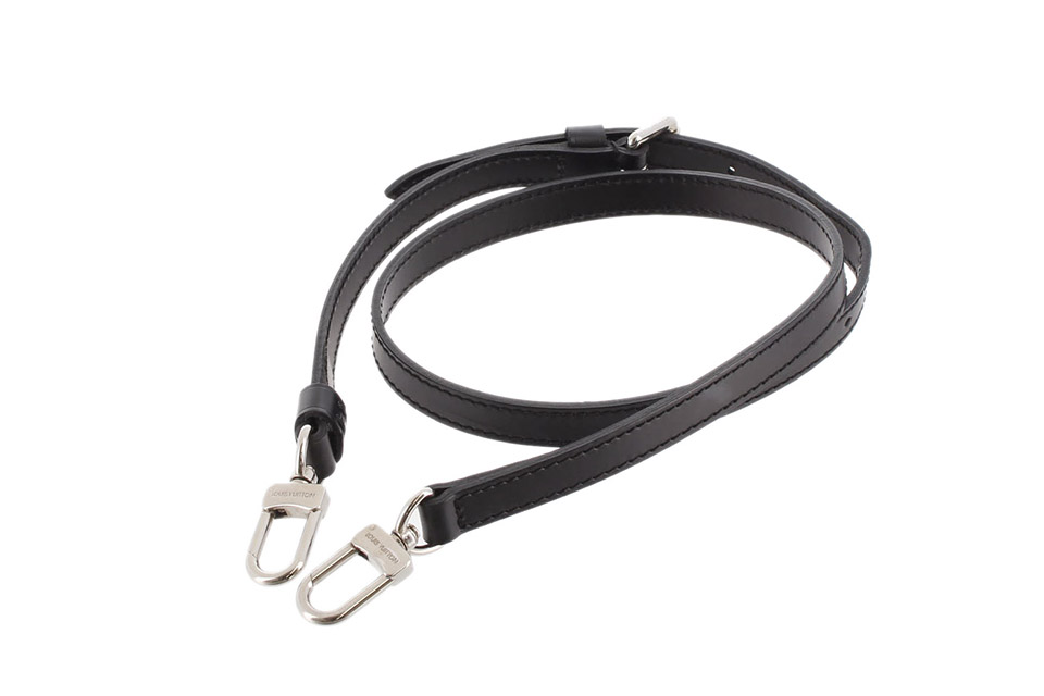 ショルダーストラップ レザー 黒 シルバー金具