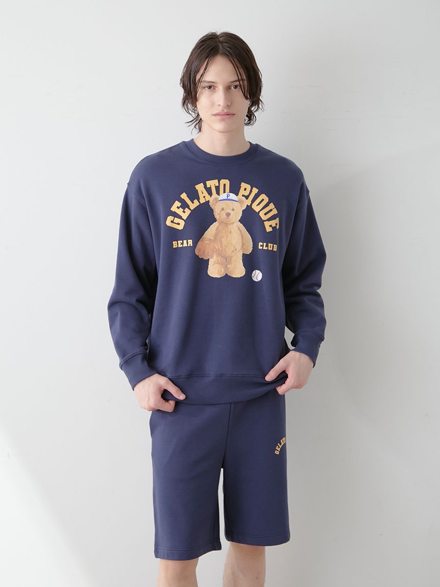 ONLINE限定】【HOMME】スポーティーベア裏毛プルオーバー＆裏毛ハーフ