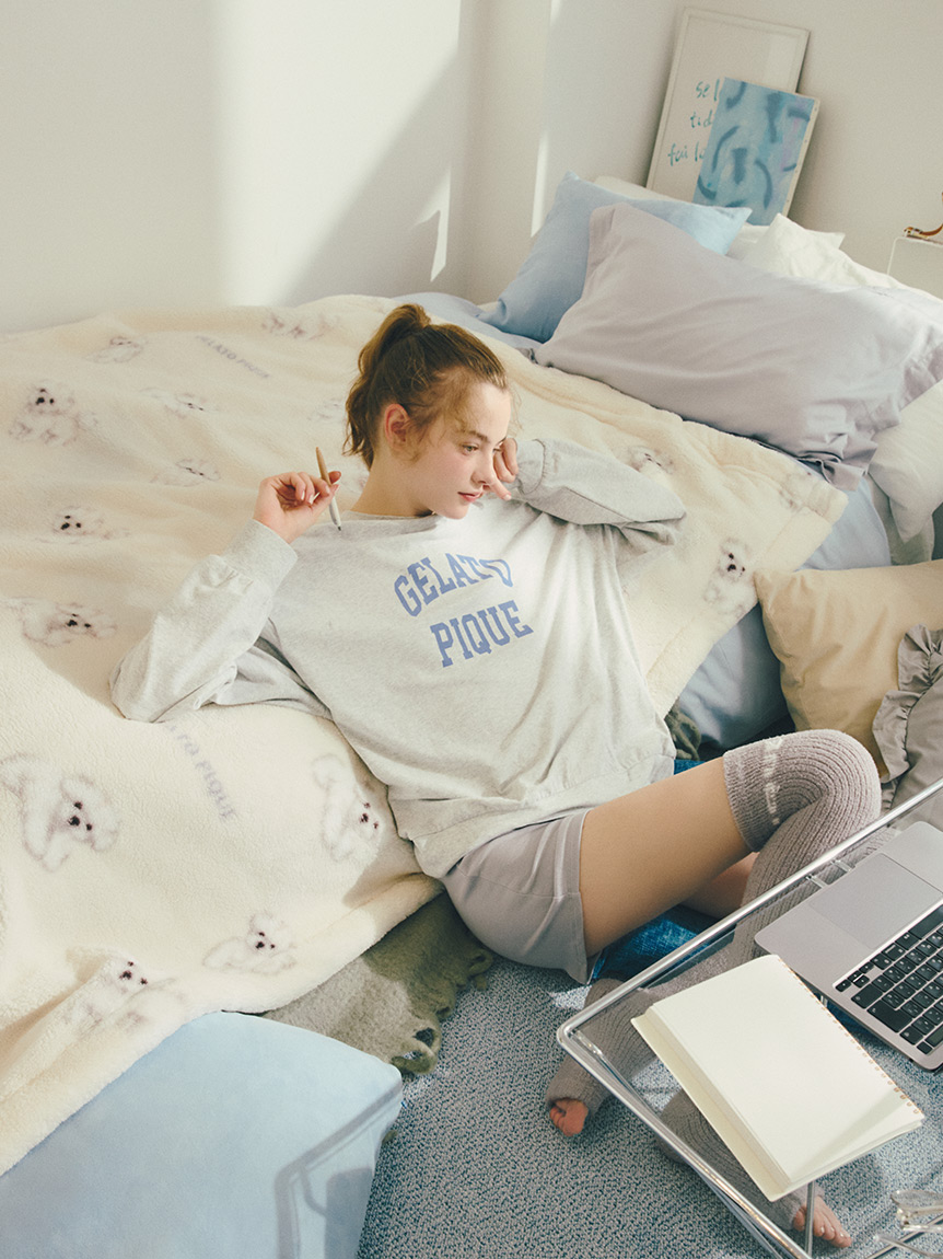 Sleep】DOG柄 プリント毛布(ブランケット・タオルケット)｜ルーム