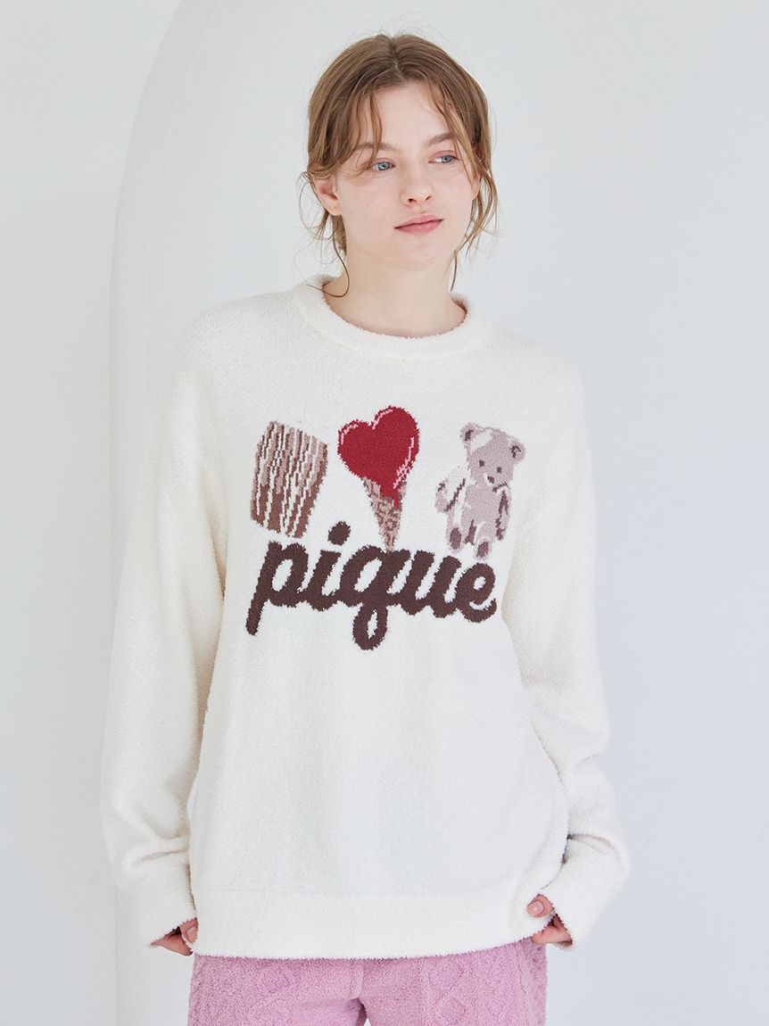 ワンポイントジャガードプルオーバー(ニットプルオーバー)｜ルーム