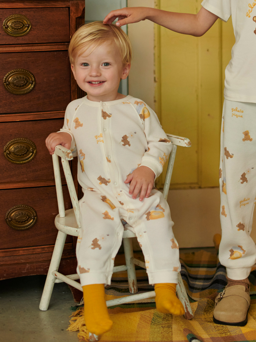 BABY】はちみつベア柄ロンパース(新生児 (50cm))｜ルームウェア