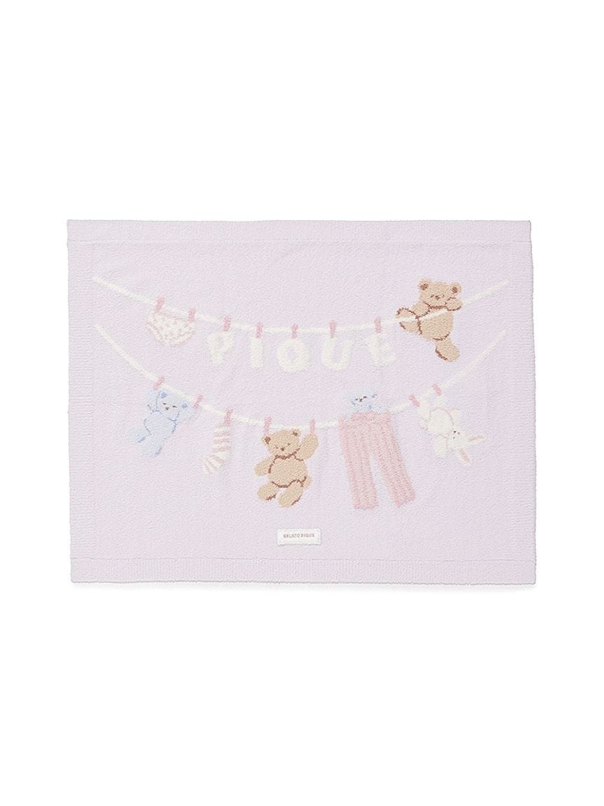 KIDS】エアリーモコウォッシングアニマルジャガードブランケット