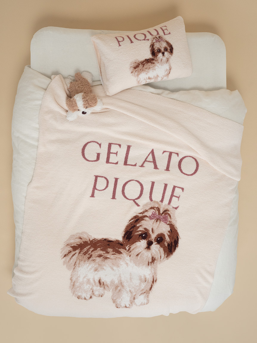 ジェラートピケ 犬3匹 パウダーDOG3柄 ブランケット ジェラピケ