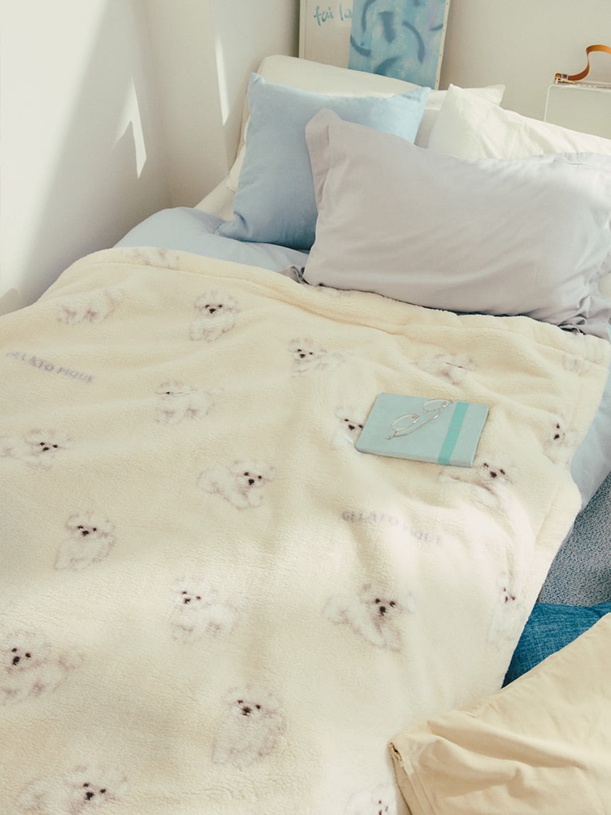 Sleep】DOG柄 プリント毛布(ブランケット・タオルケット)｜ルーム