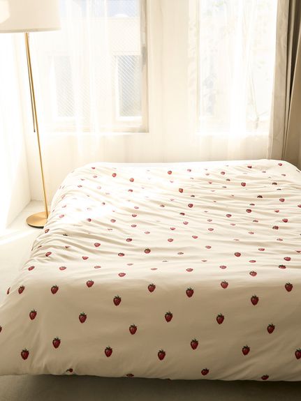 Sleep】ストロベリー柄掛けカバー（シングル）(掛け布団カバー
