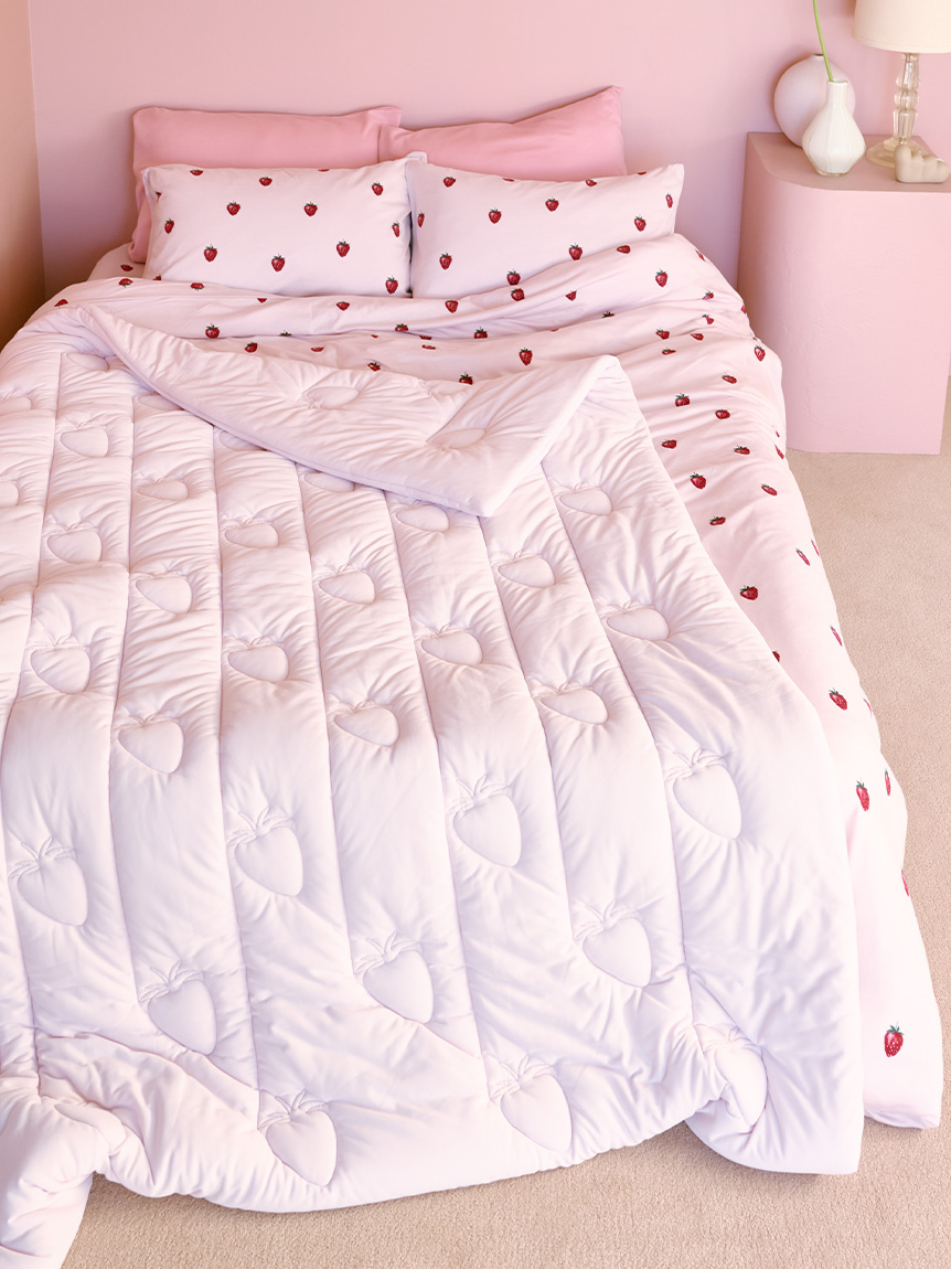 Sleep】ストロベリー柄2点セット（セミダブル）(寝具セット)｜ルーム