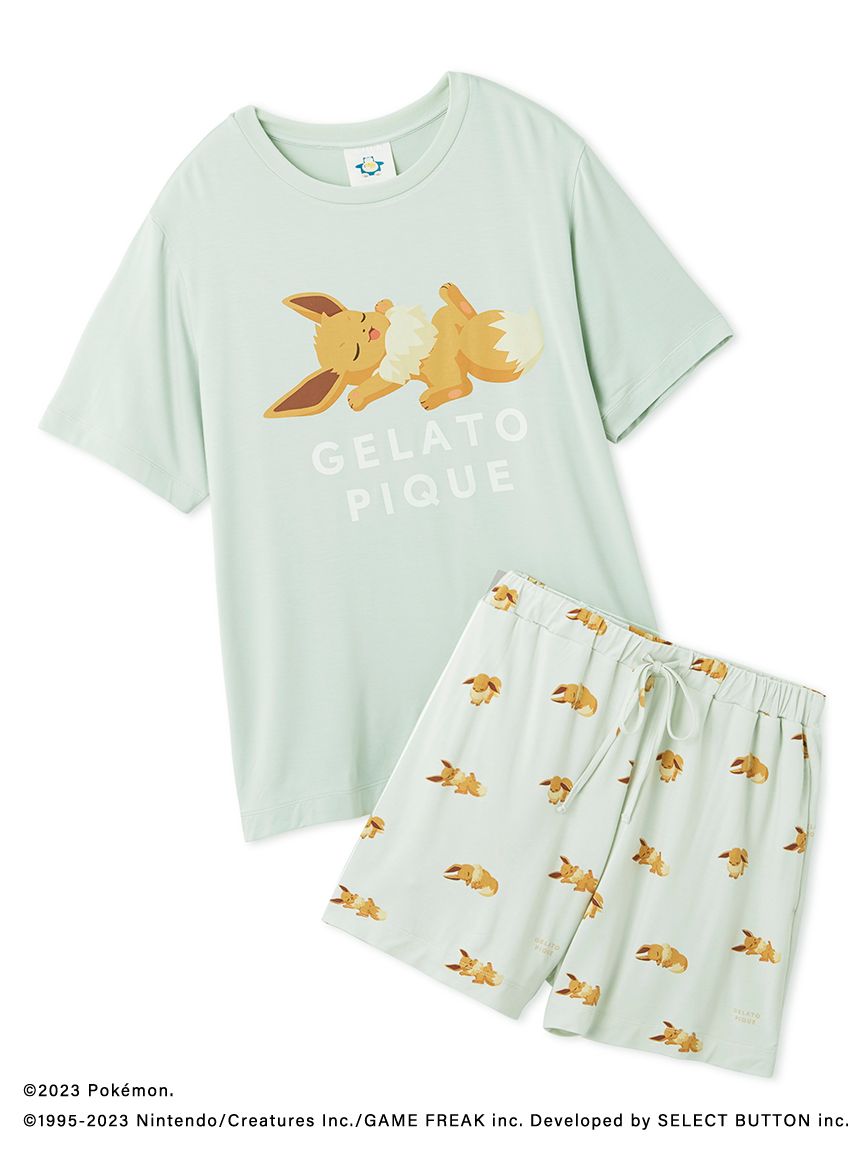 ポケモンスリープ】接触冷感プリントTシャツ＆ショートパンツセット