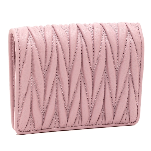 ミュウミュウ 二つ折り財布 マテラッセ ミニ財布 ピンク レディース