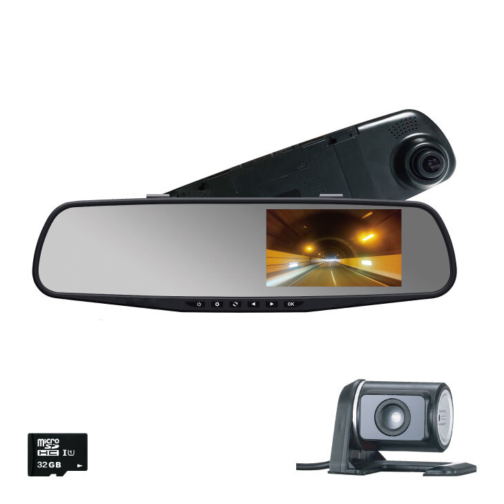 ミラー型 ドライブレコーダー リアカメラ付き 前方後方同時記録 自動