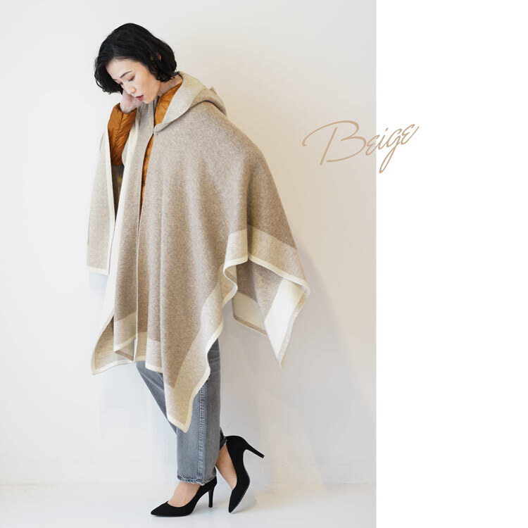 ケープ ニット ポンチョ コート マント レディース カシミヤブレンド