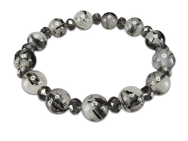 タイチンブラックルチルクォーツ9mm-10mmブレスレットデザイン天然石