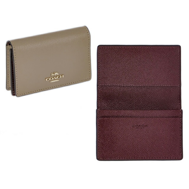 コーチ 名刺入れ レディース ブランド COACH レザー 87731 ベージュ