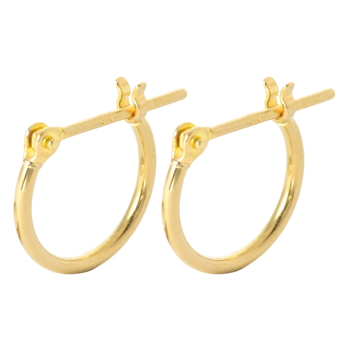 フープピアス k18 18金 ゴールド イエローゴールド ピアス フープ 10mm