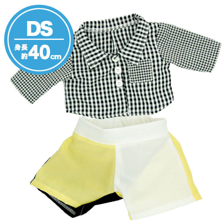 1点までメール便対応可】 ぬいぐるみ用 服 2点セット チェックシャツ