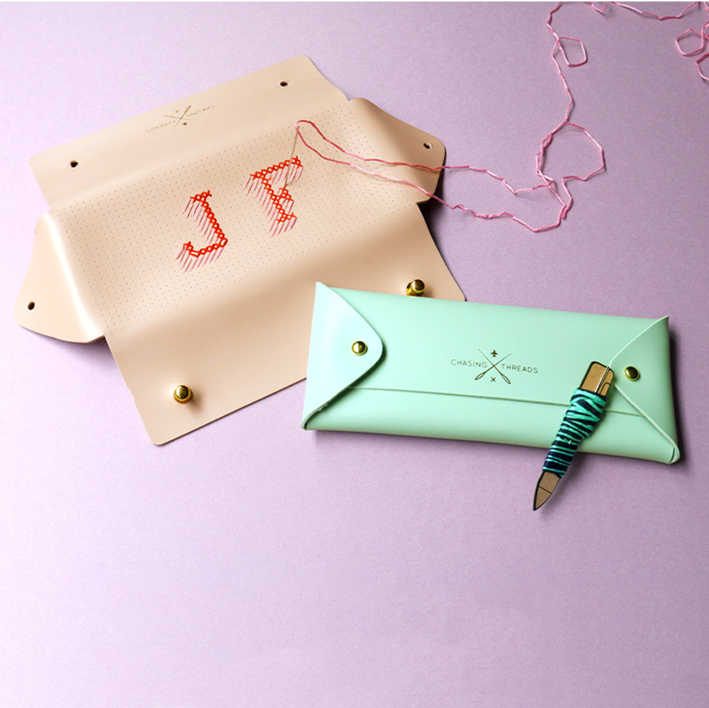 刺繍できる】ペンケース メガネケース マルチケース 裁縫 イニシャル