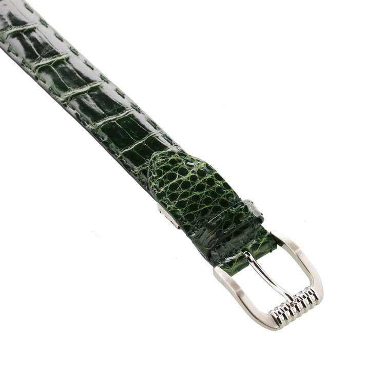 日本製 ブランド クロコダイル ベルト メンズ シャイニング加工 35mm