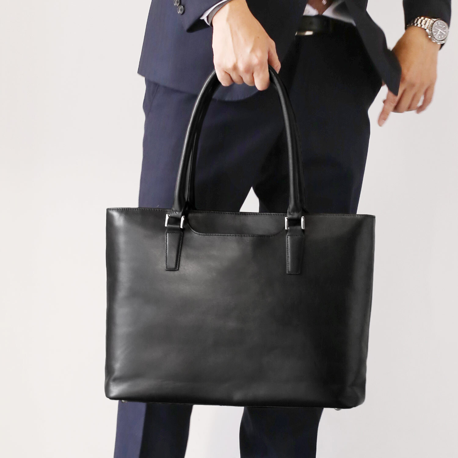 トートバッグ メンズ 大容量 本革 ビジネスバッグ 軽量 出張 撥水