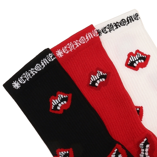 クロムハーツ ソックス 靴下 ホワイト レッド メンズ CHROME HEARTS
