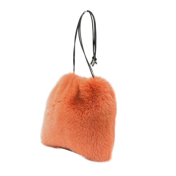 ギフトラッピング付き】日本製 SAGA フォックス ファーバッグ (巾着型