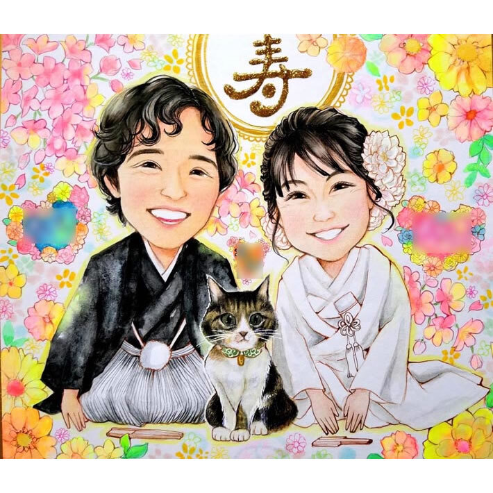 ウェルカムボード】【結婚】ゲストを歓迎する似顔絵のウェルカムボード