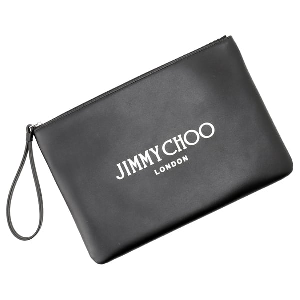 ジミーチュウ JIMMY CHOO クラッチバッグ ZIP POUCH ANR BLACK WHITE
