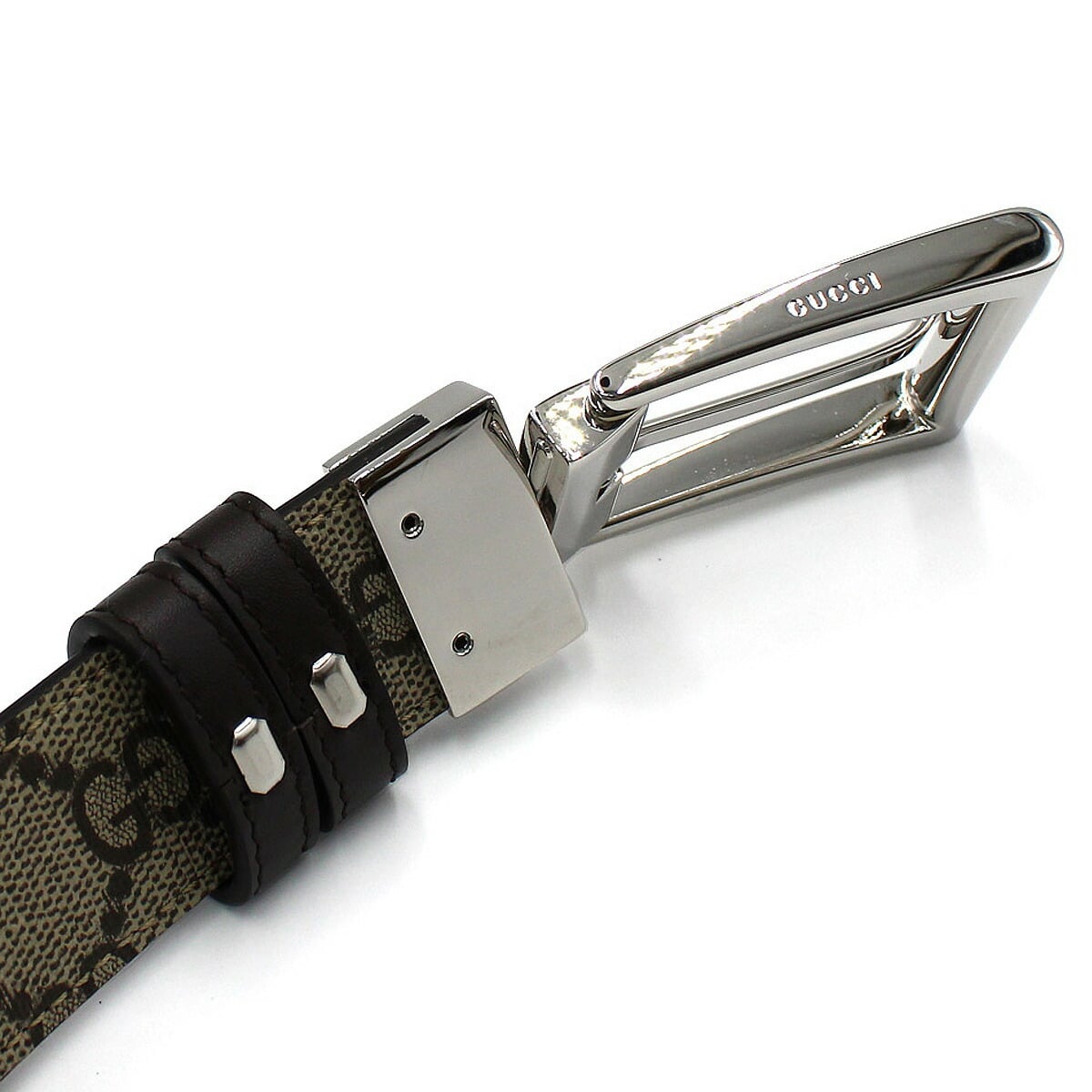 グッチ GUCCI ベルト リバーシブル 回転バックル スクエアバックル GG