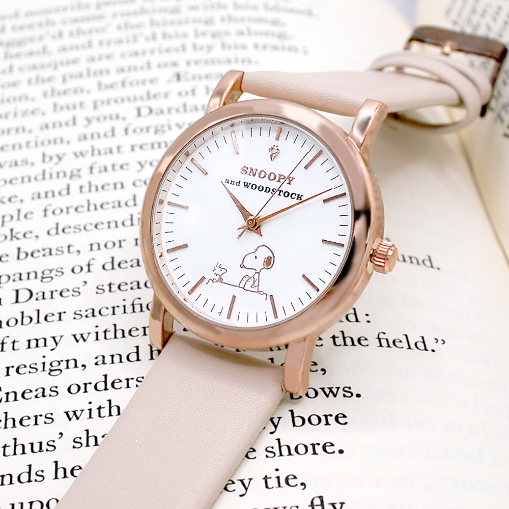 スヌーピー 天然ダイヤモンド】本革 腕時計 メンズ レディース 大人