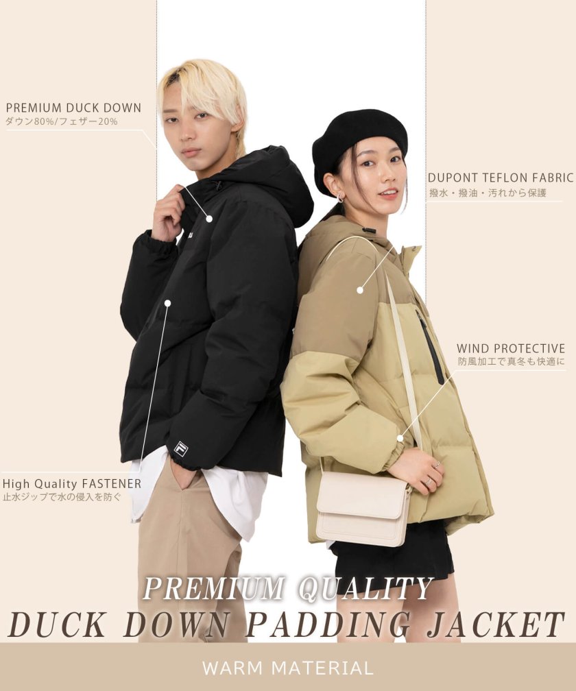 FILA フィラ ダウンジャケット アウター レディース 冬 刺繍 超撥水