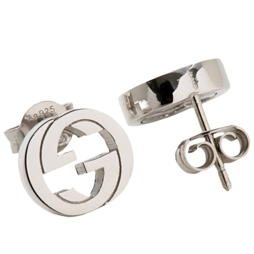 グッチ ピアス GUCCI インターロッキング Gロゴ シルバー 356289 J8400
