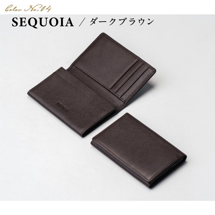 名刺入れ コンパクト サフィアーノレザー 本革 革 大容量 小さめ