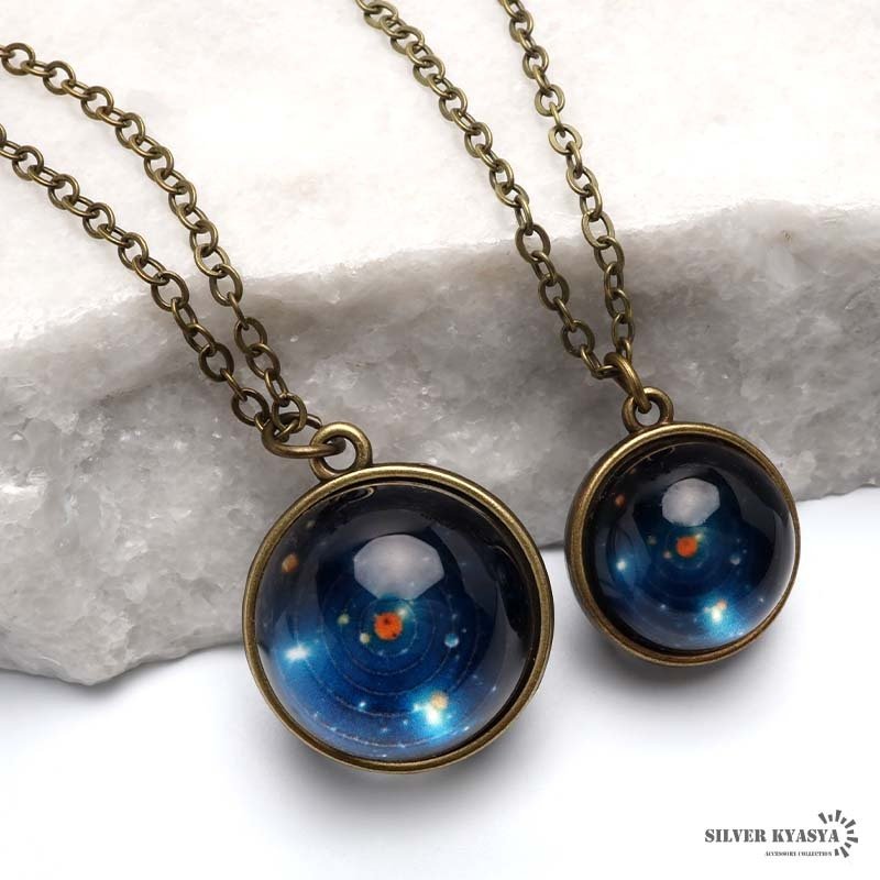 太陽系ネックレス 惑星ネックレス 銀河 コスモ ロングネックレス