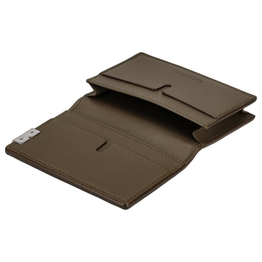 Burberry バーバリー ダークグレー 二つ折り名刺入れ メンズ レザー