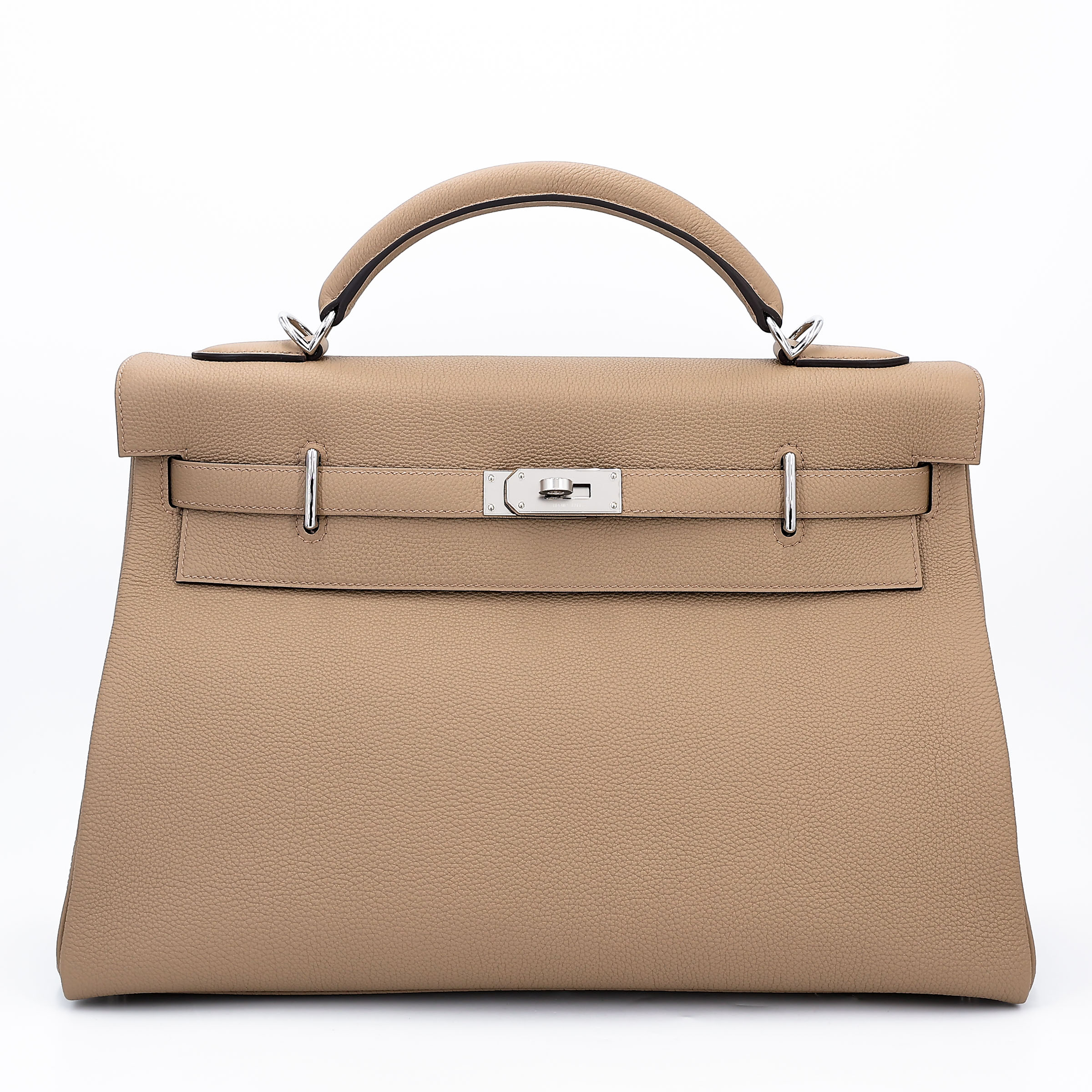 Brand New ( Rank N ) HERMÈS Kelly 42 Maxi Beige Marfa (8Q) Togo