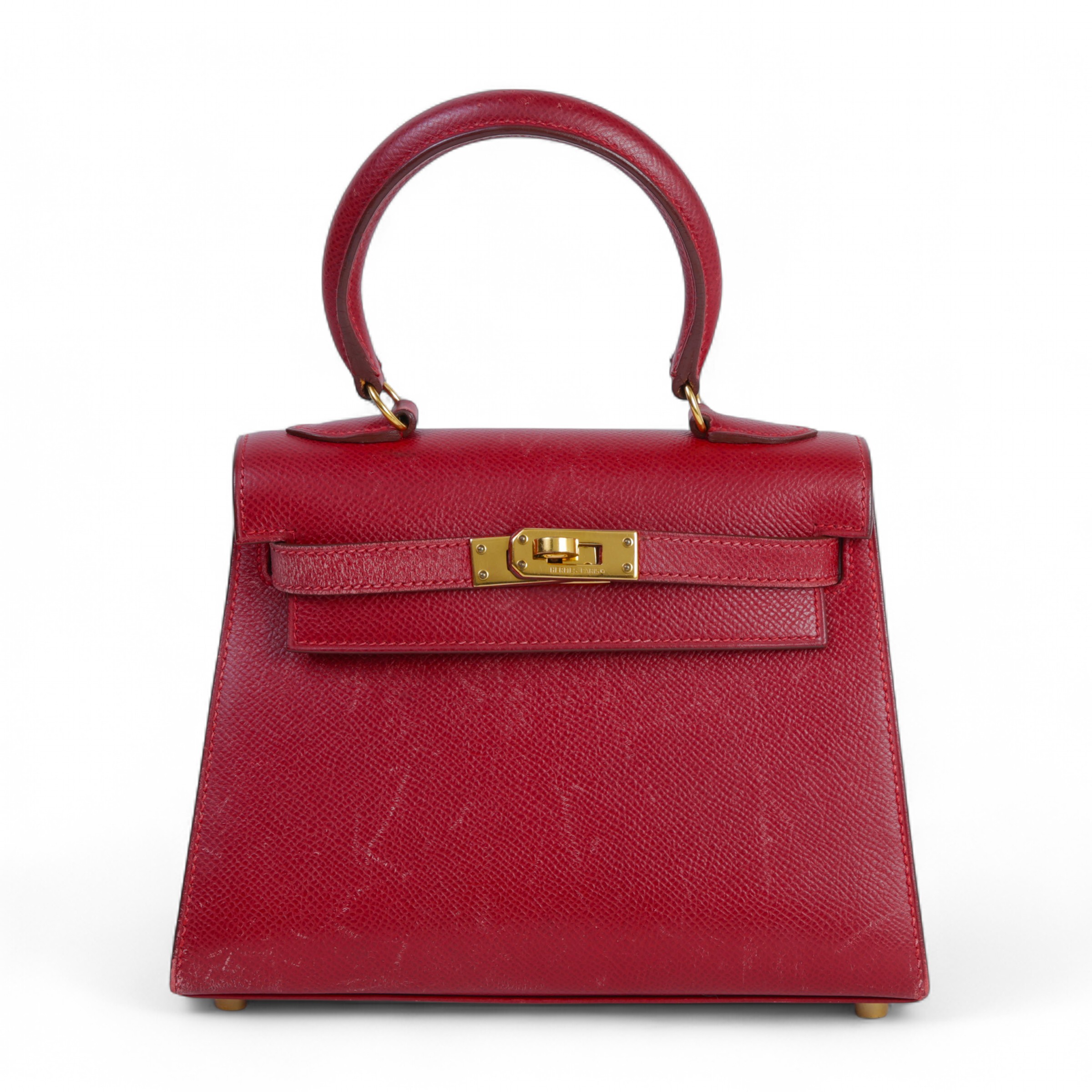 ランク A HERMÈS エルメス ミニケリー ルージュヴィフ (53) ボックス