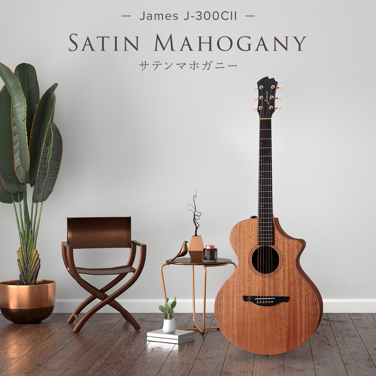 James J-300CII サテンナチュラル エレアコ 生音エフェクト トップ単板