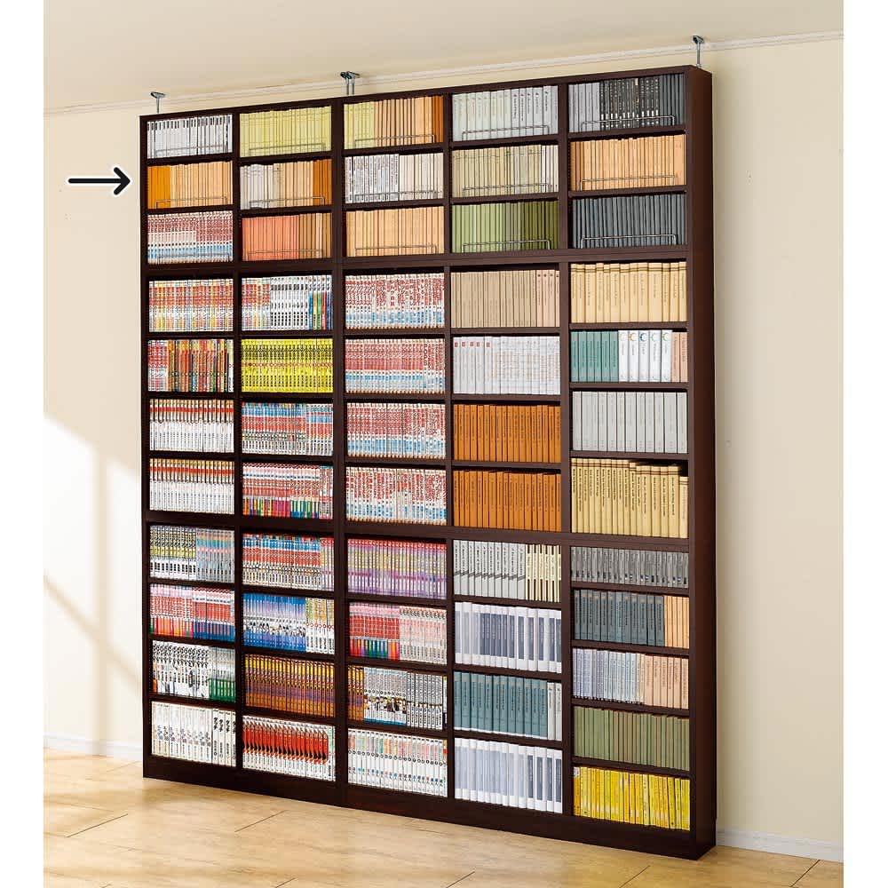 1cmピッチ薄型壁面書棚 奥行19cm 幅82cm 上置き高さ55cm オープン 通販