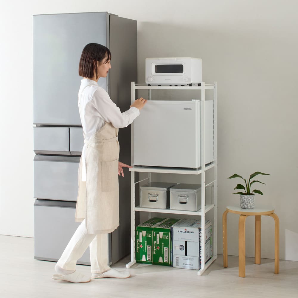 サブ冷凍・冷蔵庫もかがまず使えるキッチンラック 棚板（小）2枚タイプ