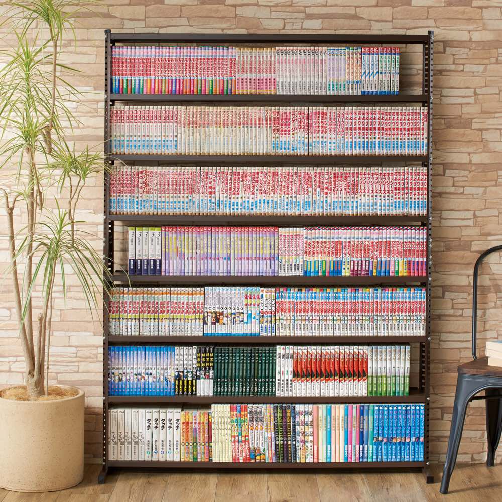 たっぷり収納！スチールラック スタンド式 コミック用 幅90cm 通販