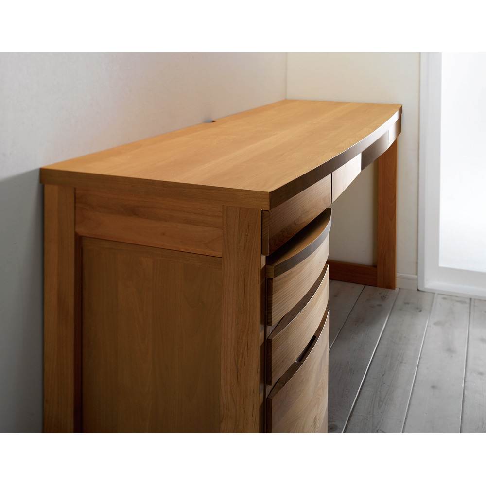 アルダー天然木 アールデザインデスクシリーズ デスク・幅120.5cm 通販