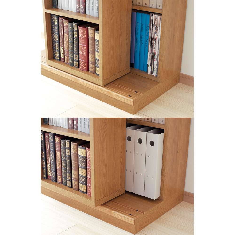 本格仕様 快適スライド書棚 オープン・上置き付き 2列 通販 - ディノス