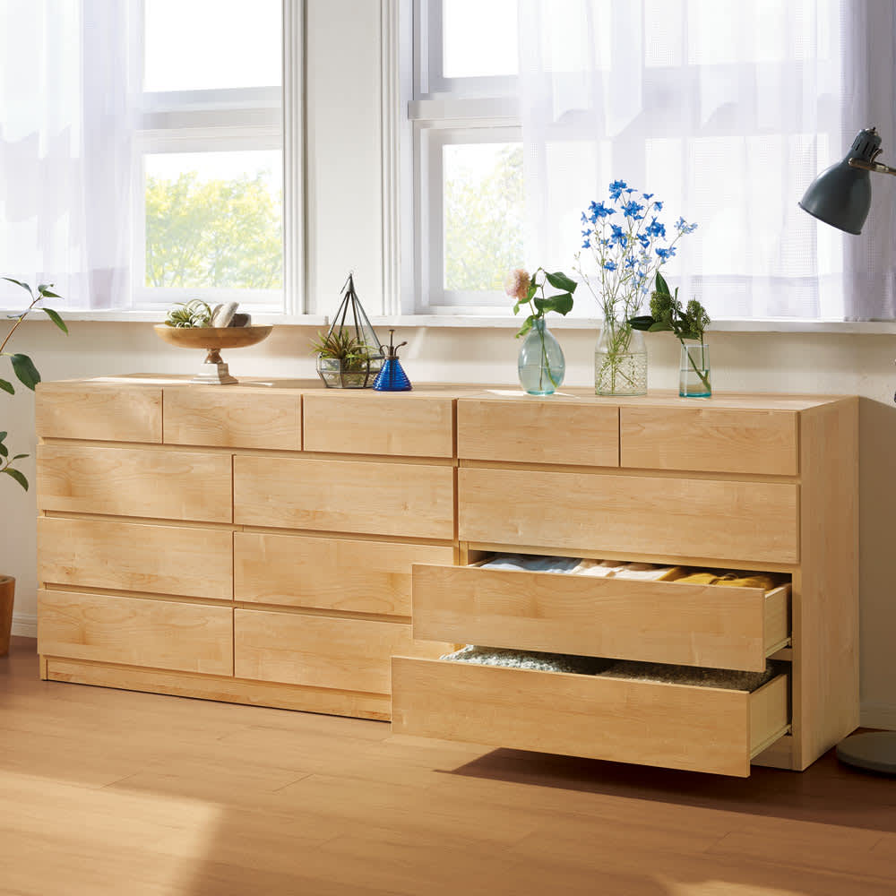 頑丈天板を賢く活用！ワイドクローゼットチェスト 4段・幅80cm 通販